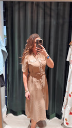 2722508 T Belted Utility Midi Dress