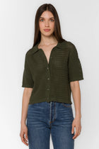 Claudine Military Olive Top