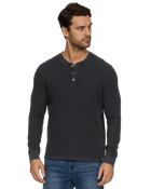 COREKT2392 Charcoal Vintage Soft Waffle Henley