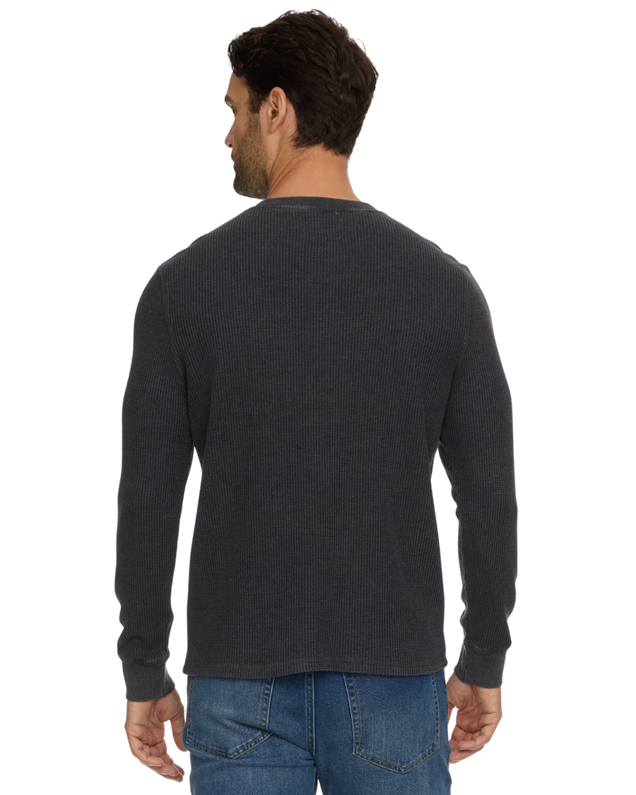 COREKT2392 Charcoal Vintage Soft Waffle Henley