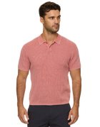 Red CORESW467 Gaffney SS Acid Wash Sweater Polo