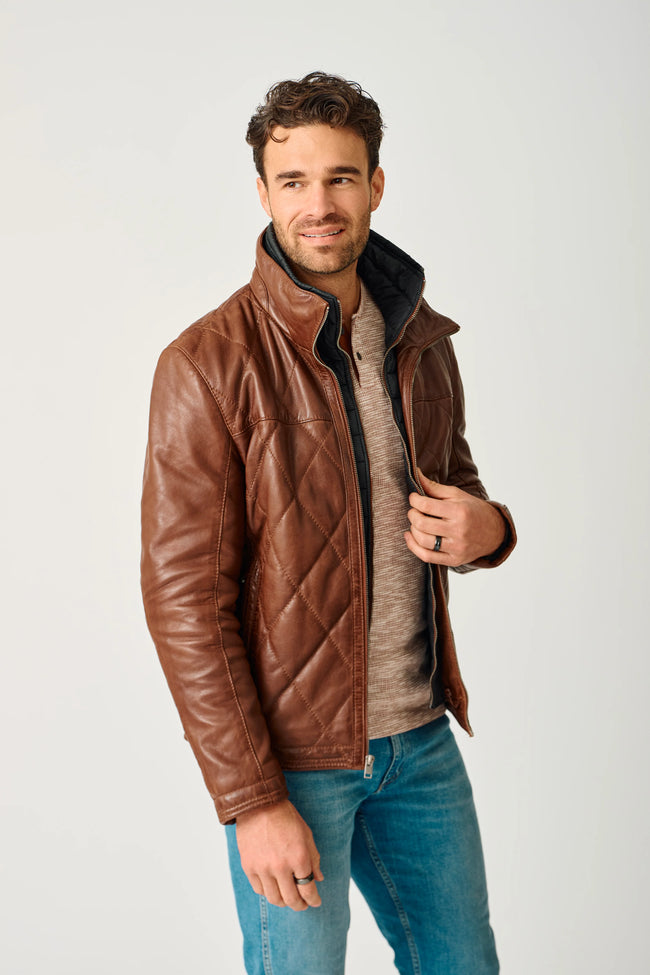 Carlsen UF Chestnut Men's Leather Jacket