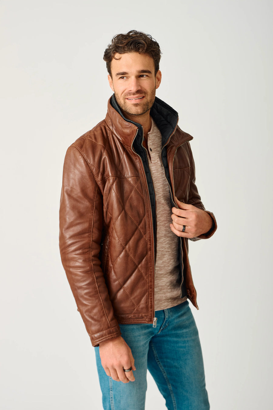 Carlsen UF Chestnut Men's Leather Jacket