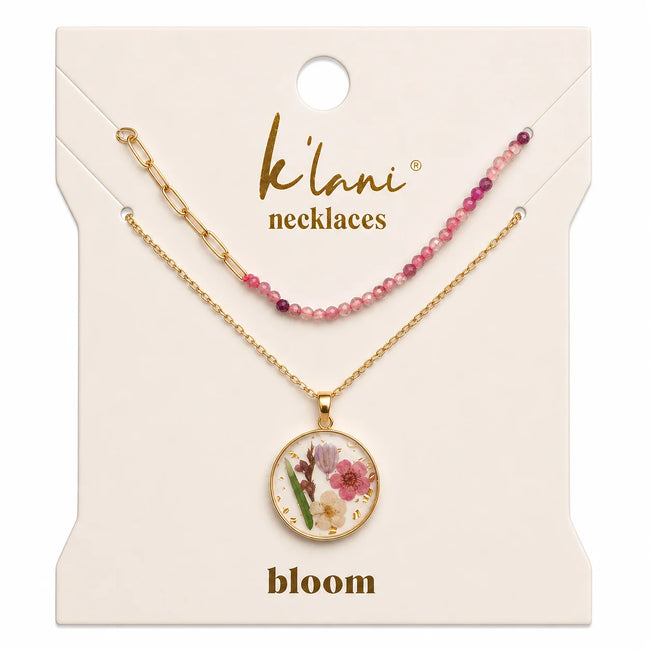 "Bloom" Pressed Flower Necklace Set