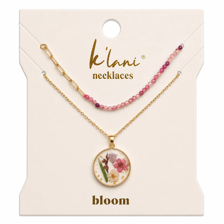 "Bloom" Pressed Flower Necklace Set