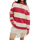Classic Stripe Crew Wide in Cherry