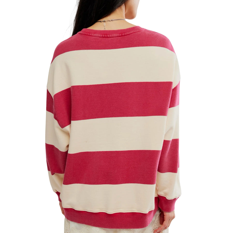 Classic Stripe Crew Wide in Cherry