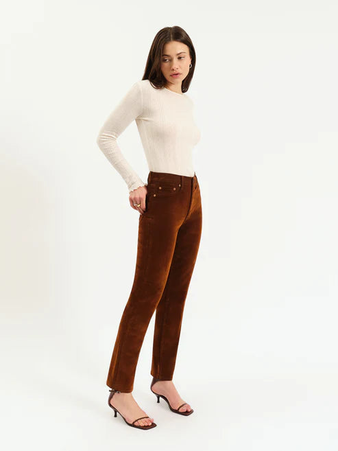 Smarty Pants High Rise Slim Straight - Cognac