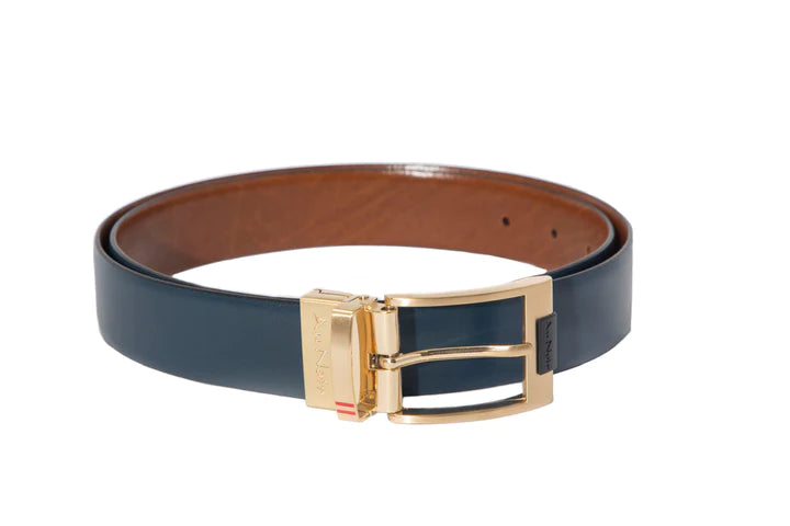 Desoto Reversible Belt Gold, Tan-Navy