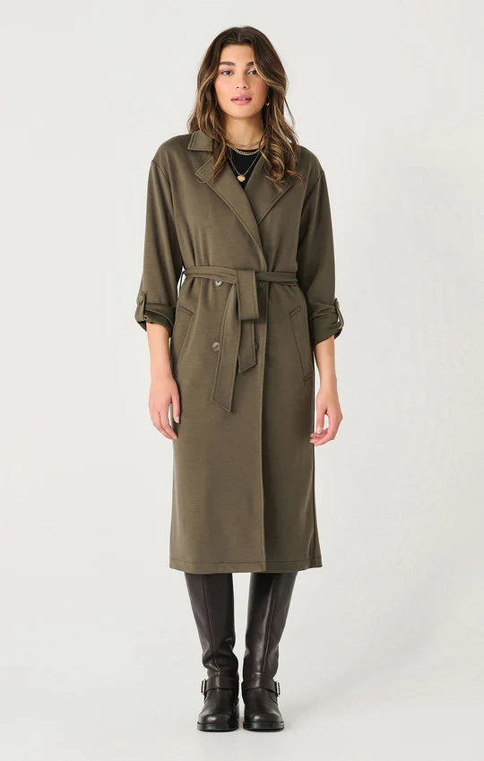 2429003 D Double Breasted Knit Trench Coat