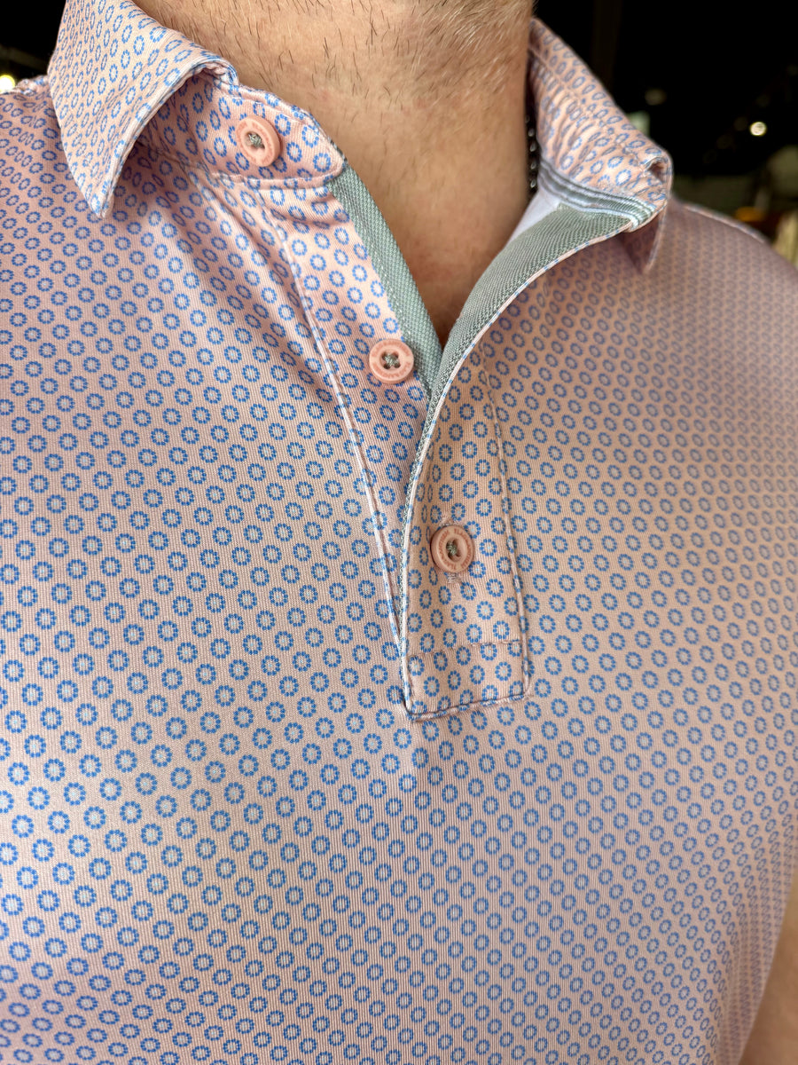 M-COREKT2099 Stateline Geo Dot Print Performance Polo