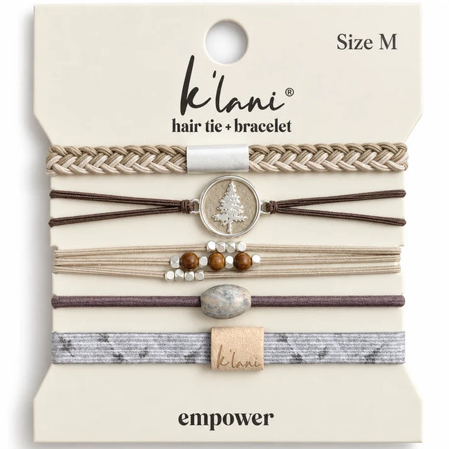 "Empower" Camo, Pine Tree and Earthy Tone Hair Tie Bracelets