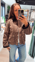 2825751 D Leopard Denim Jacket