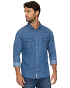 FA25WS2907 Sacramento Medium Wash Chambray Western Shirt