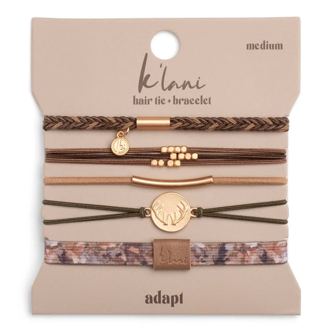 "Adapt" Camouflage with Antler Charm Hair Tie Bracelets