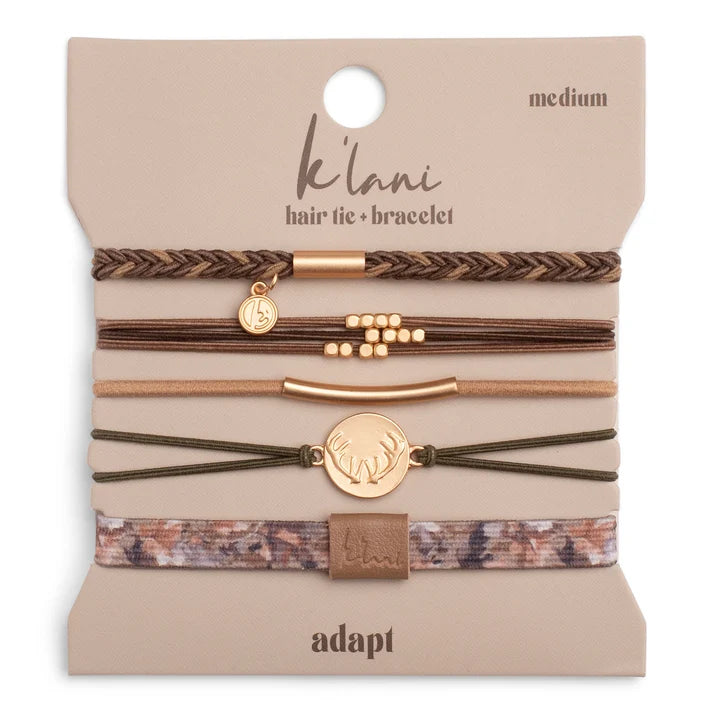 "Adapt" Camouflage with Antler Charm Hair Tie Bracelets