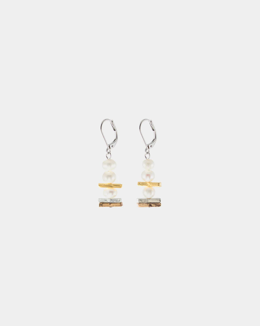 Lyzem Earrings Pearl & Trio