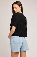 Jessa Eyelet Top Black