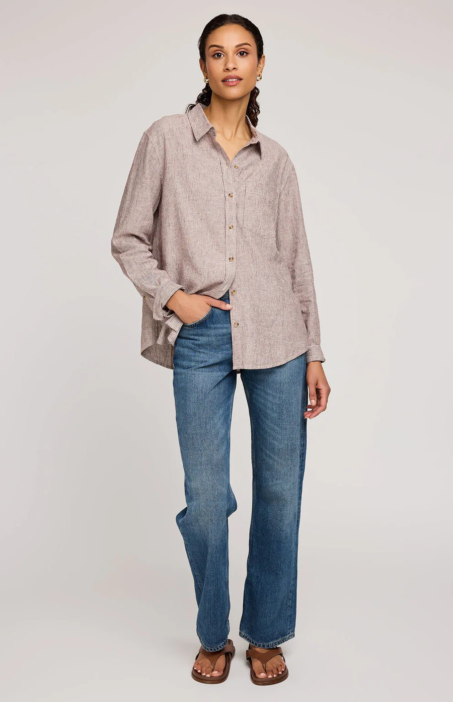 Arabella Striped Button Down Shirt