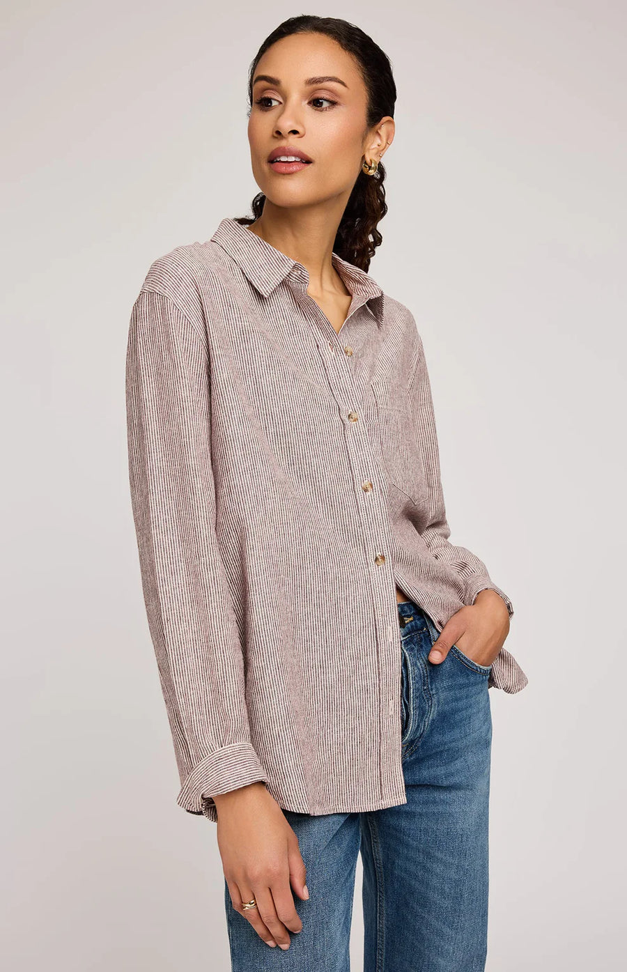 Arabella Striped Button Down Shirt