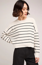 Echo Pullover Sweater Black Stripe