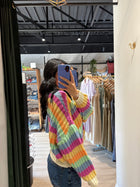 Rainbow Knit Button Down Cardigan PSW3476