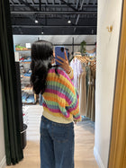 Rainbow Knit Button Down Cardigan PSW3476