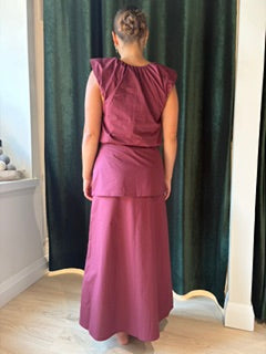 Lola Overlay Midi Skirt - Wine