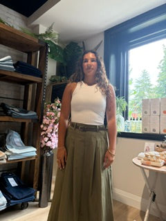 Central Park Midi Skirt W Belt Olive