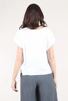 Short Dolman Sleeve Step Hem Tee White