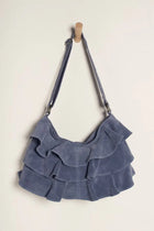 Rae Ruffle Suede Shoulder Bag