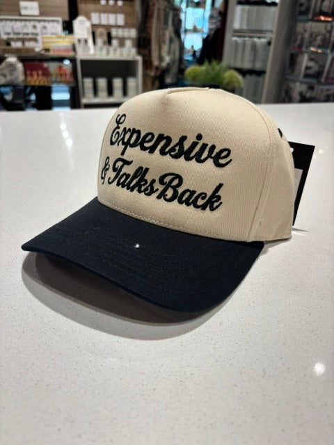 Expensive & Talks Back Embroidered Two-Tone Trucker Hat