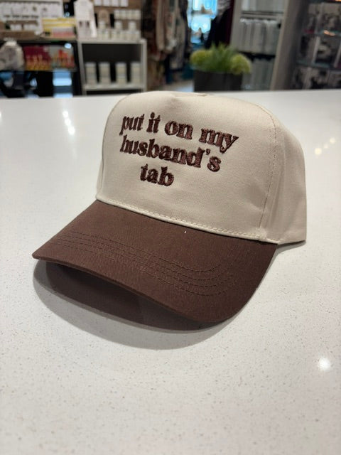 Put it on my Husband's Tab Embroidery Canvas Cap