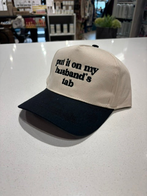 Put it on my Husband's Tab Embroidery Canvas Cap