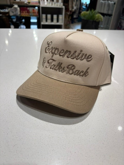 Expensive & Talks Back Embroidered Two-Tone Trucker Hat