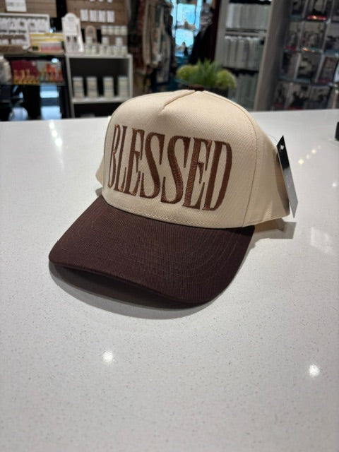 BLESSED Lettering Embroidery Baseball Cap