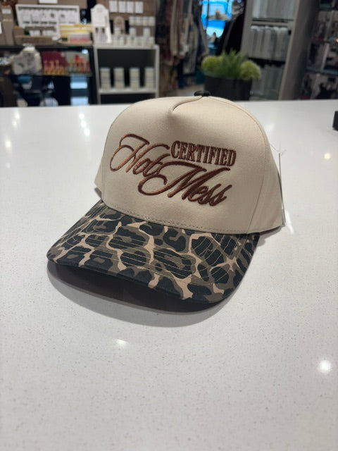 CERTIFIED HOT MESS Camo & Animal Print Trucker Hat- LEOPARD
