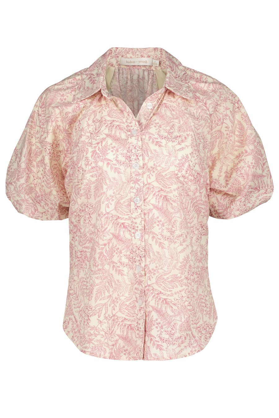 Anise Printed Bubble Sleeve Top