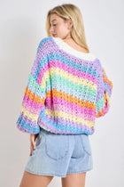 Rainbow Knit Button Up Cardigan BSW3230