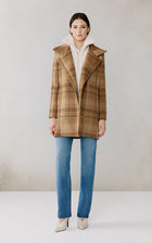 KIANA-P Plaid Moto Coat in Wool