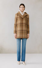 KIANA-P Plaid Moto Coat in Wool