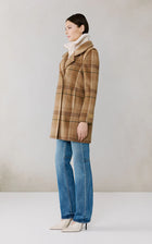 KIANA-P Plaid Moto Coat in Wool