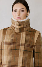 KIANA-P Plaid Moto Coat in Wool
