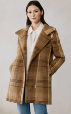 KIANA-P Plaid Moto Coat in Wool