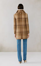 KIANA-P Plaid Moto Coat in Wool
