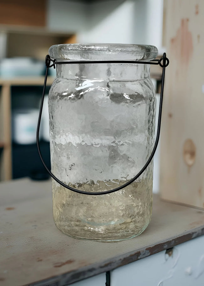 3.75" x 8.5" Glass Jar with Handle