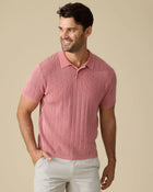 Red CORESW467 Gaffney SS Acid Wash Sweater Polo