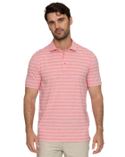Red Elite Stripe Performance Polo
