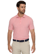Red Elite Stripe Performance Polo
