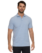 Slate Blue Elite Stripe Performance Polo
